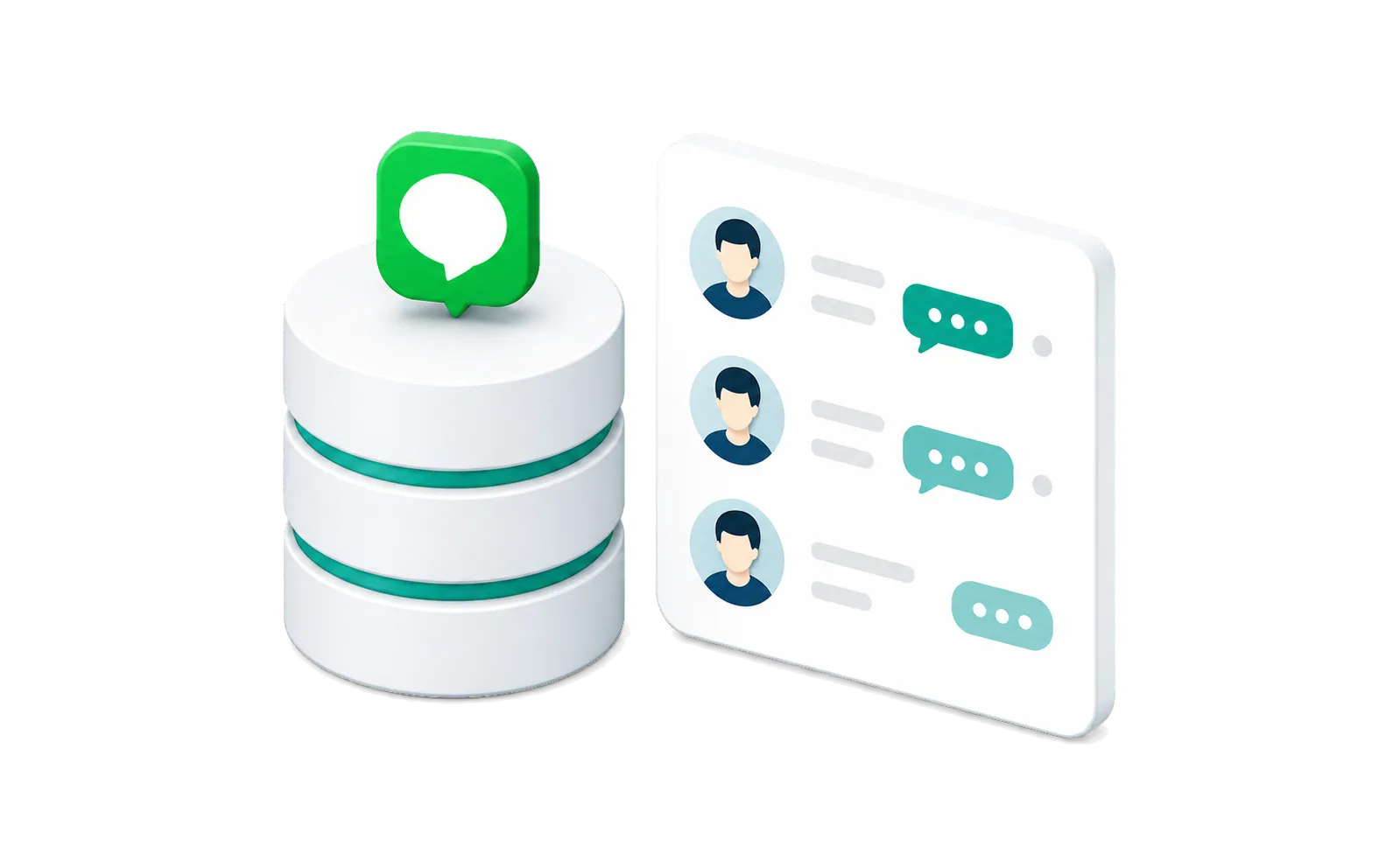 LINE配信を活用できていない課題を表すチャットと顧客情報のイラスト